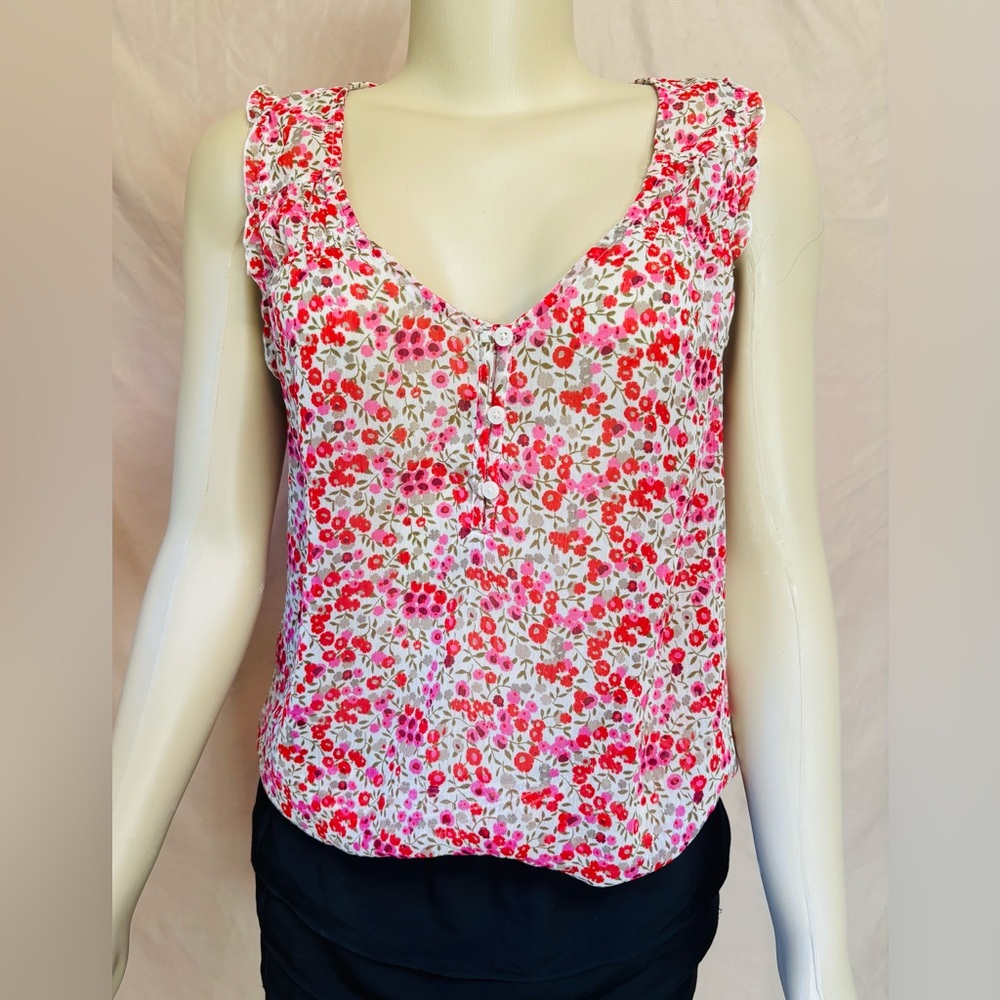 Floral Pink SzL Sleeveless Top